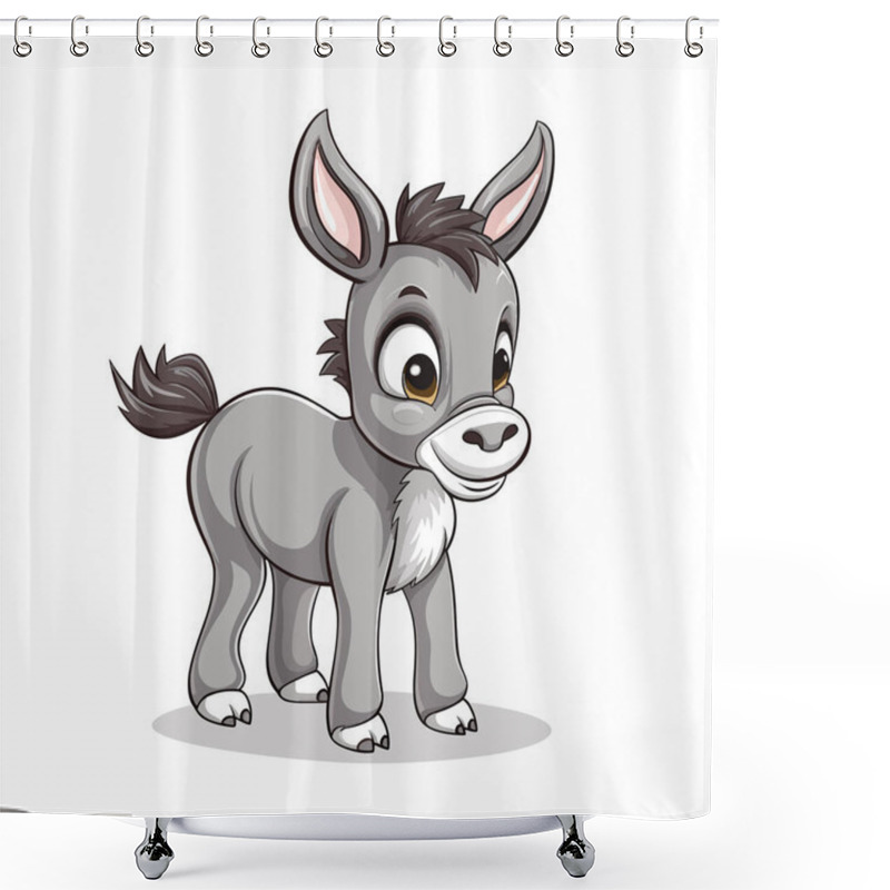 Personality  Donkey Jenny. Donkey Jenny Hand-drawn Illustration. Vector Doodle Style Cartoon Illustration Shower Curtains