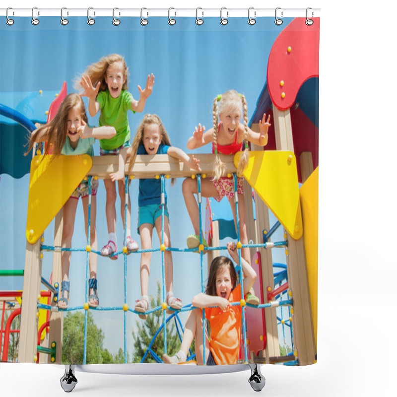 Personality  Happy Children Playing Outdoors Shower Curtains