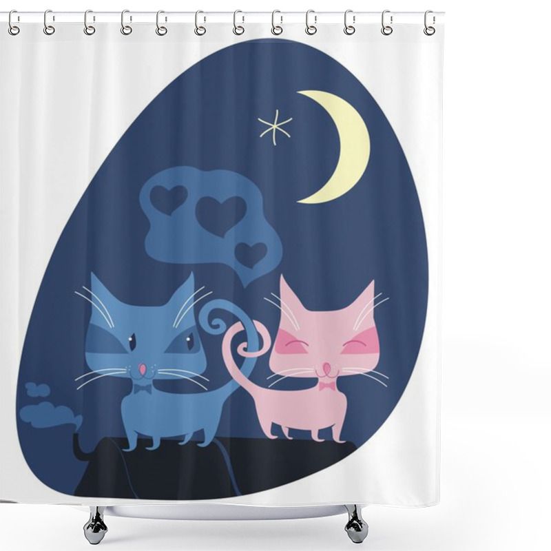 Personality  Romantic Cats Shower Curtains