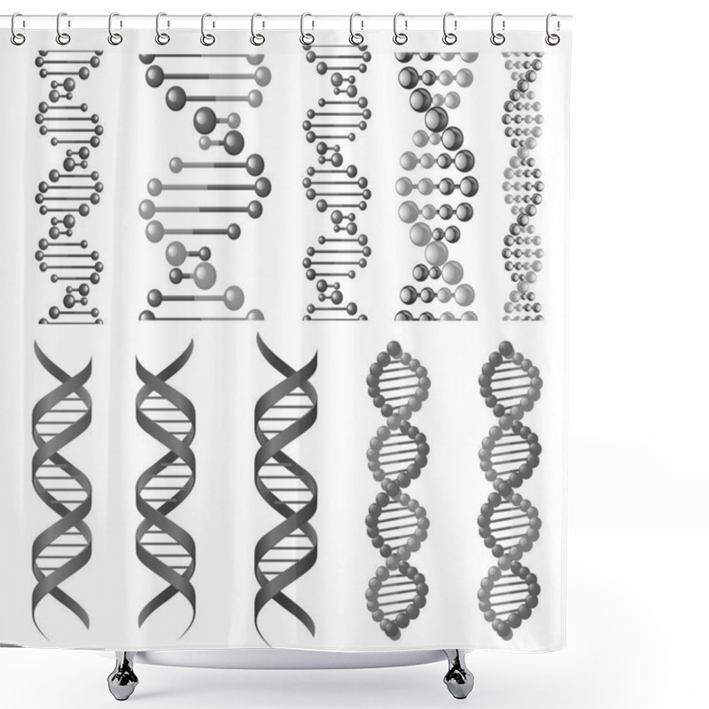 Personality  Vector Symbols Of Dna Helix Or Molecular Chain Shower Curtains