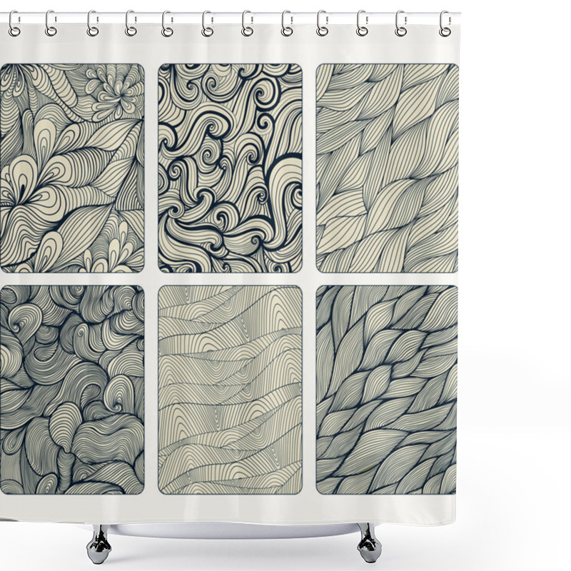 Personality  Fashion Tablet Skins. Modern Abstract Backgrounds With Wave Line Shower Curtains