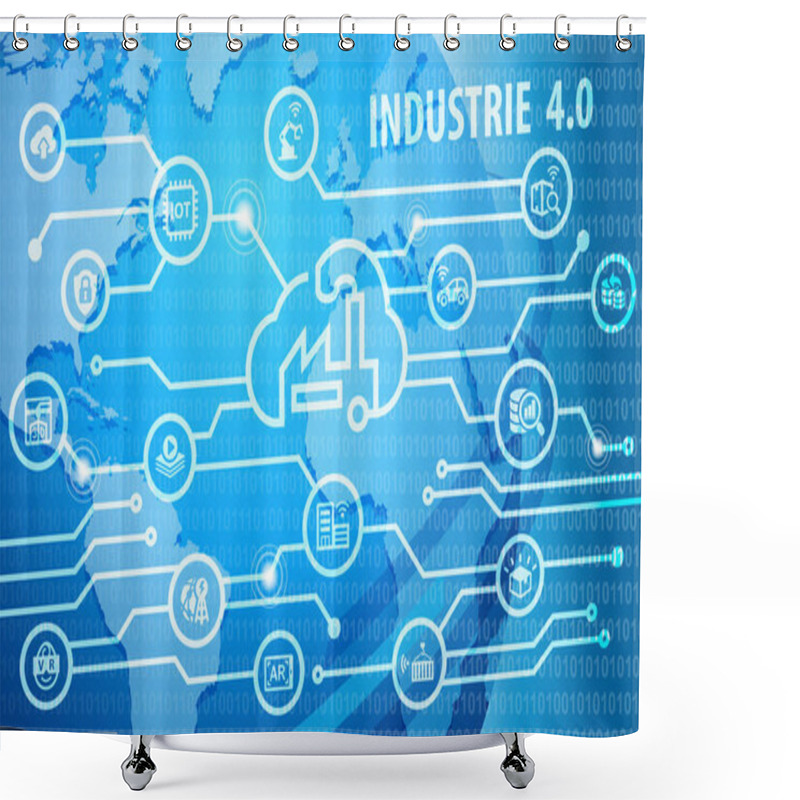 Personality  Industrie 4.0 Background Shower Curtains