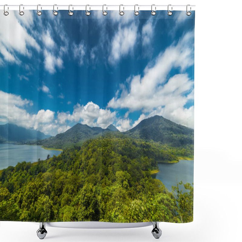 Personality  Panorama Of Buyan And Tamblingan Twin Lakes On Bali Island, Indonesia Shower Curtains