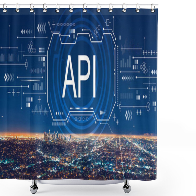 Personality  API Concept With Downtown Los Angeles Shower Curtains