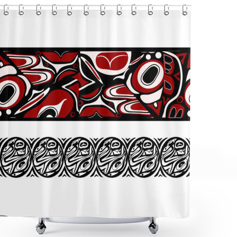 Personality  Abstract Background Native North American Set Shower Curtains