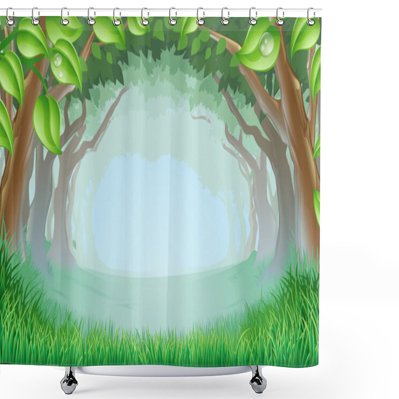 Personality  Beautiful Woodland Scene Shower Curtains