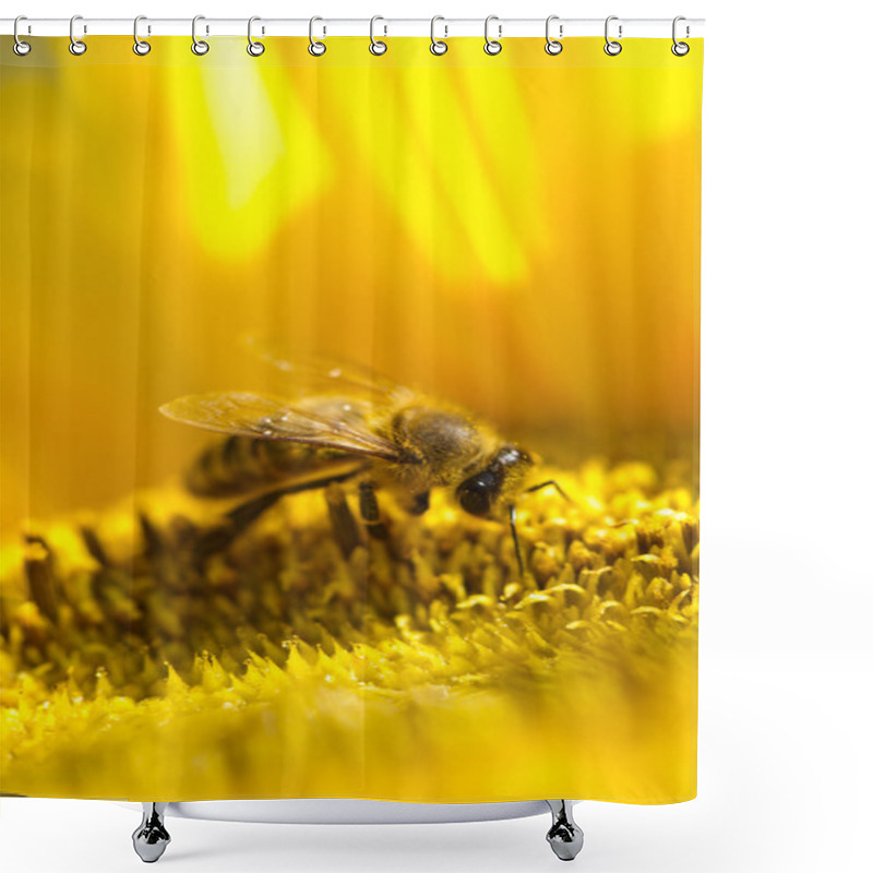 Personality  Sunflower Bee Shower Curtains