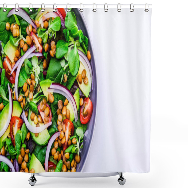 Personality  Healthy Avocado And Lentil Vegetarian Or Vegan Salad Shower Curtains