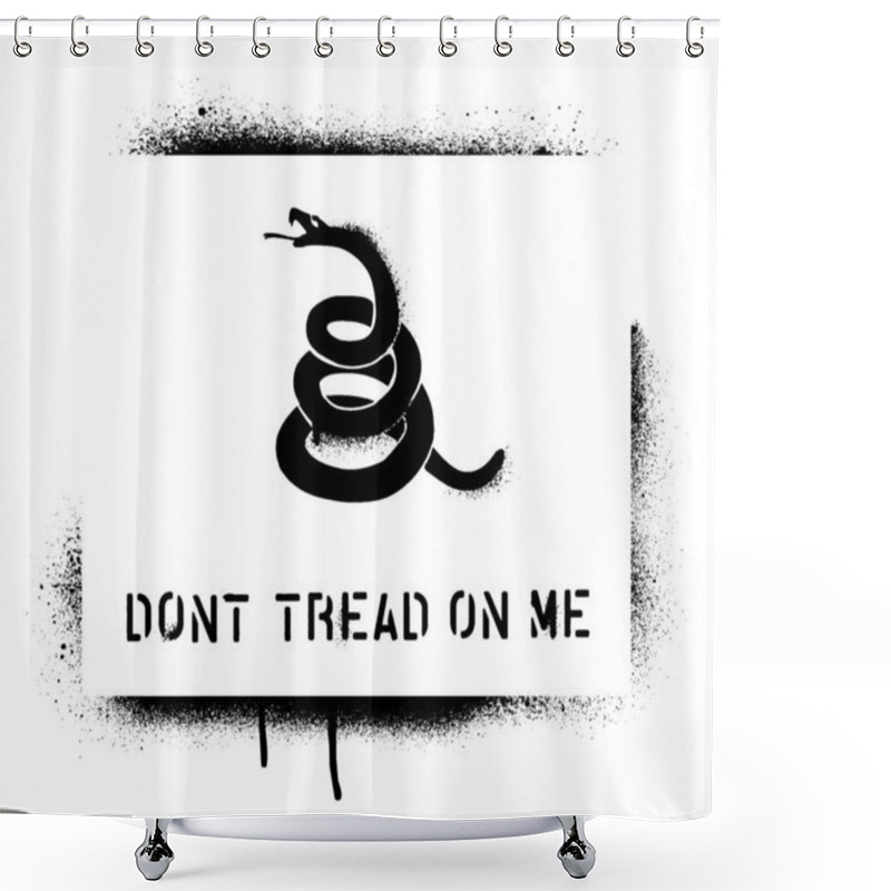 Personality  Timber Rattlesnake  Silhouette And Inscription DONT TREAD ON ME. The Concept Of Living In Freedom. Spray Graffiti Stencil. Shower Curtains