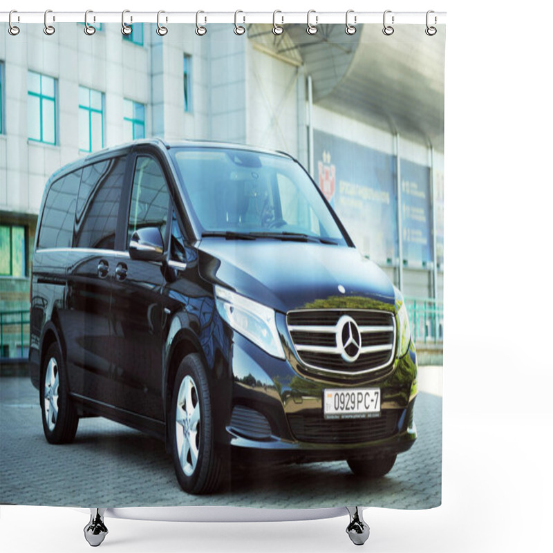 Personality  Belarus, Brest - June 03, 2019: Mercedes-Benz V-class, Front View. Photographing A Modern Car In The Parking Lot In Brest. Shower Curtains