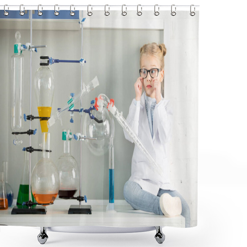 Personality  Little Girl In Laboratory Shower Curtains