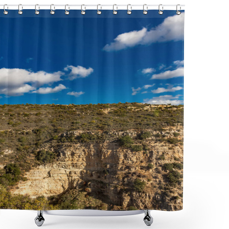 Personality  A Secluded Rock Formation With Sparse Bushland In The Mountains Of Cyprus, Reflecting The Tranquility And Natural Beauty Of The Mountainous Regio Shower Curtains