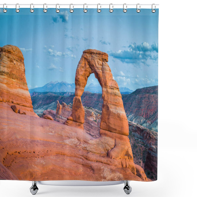 Personality  Classic View Of Famous Delicate Arch At Sunset, Utah, USA Shower Curtains