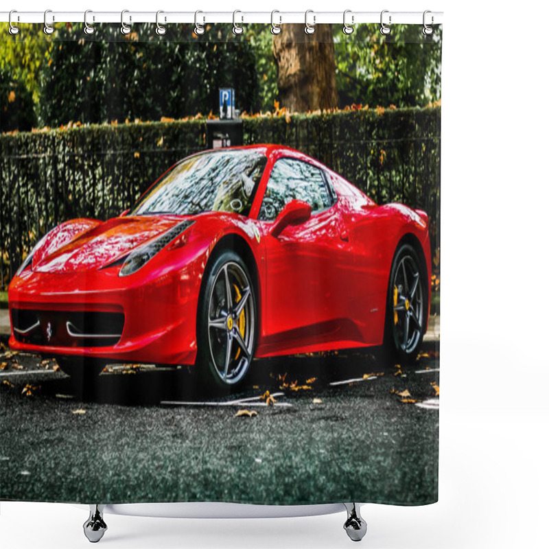 Personality  Modern, Luxury Ferrari 458 Super Car Shower Curtains