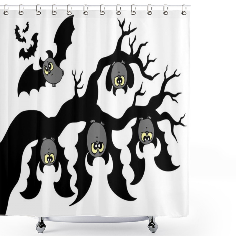 Personality  Cartoon Bats Hanging On Branch Shower Curtains