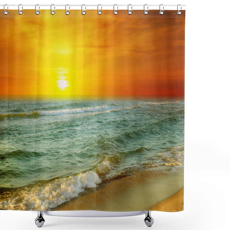 Personality  Fantastic Sunrise On The Ocean Shower Curtains