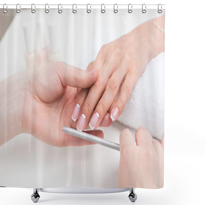 Personality  Manicurist Doing Manicure Shower Curtains