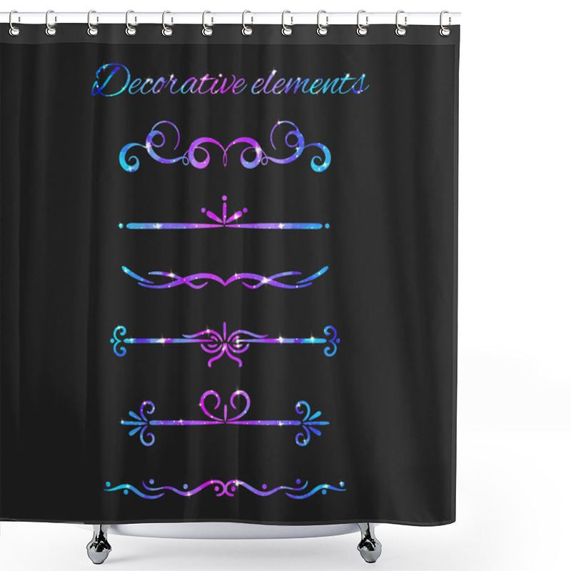 Personality  Vector Flourishes. Dividers Set. Hand Drawn Decorative Swirls Shower Curtains