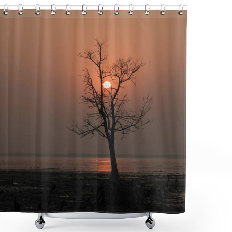 Personality  Sunset At Kotka Sea Beach.this Photo Was Taken From Sundarbans National Park,Bangladesh. Shower Curtains