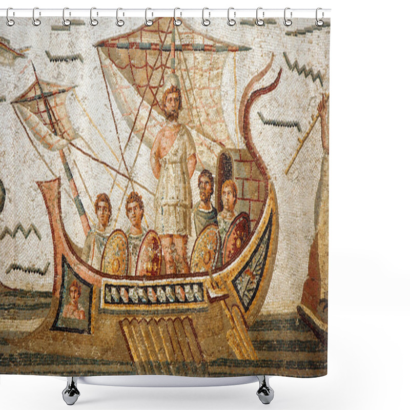 Personality  Close Up On Ancient Mosaic Shower Curtains