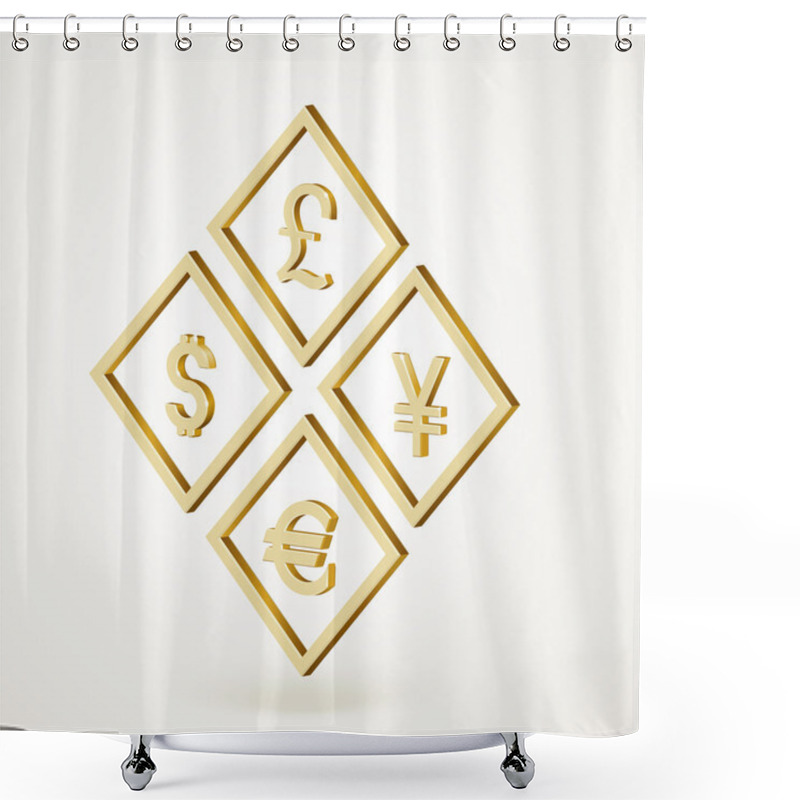 Personality  Currency Signs - Dollar, Euro, Yen And Pound. Vector Money Symbol. Shower Curtains