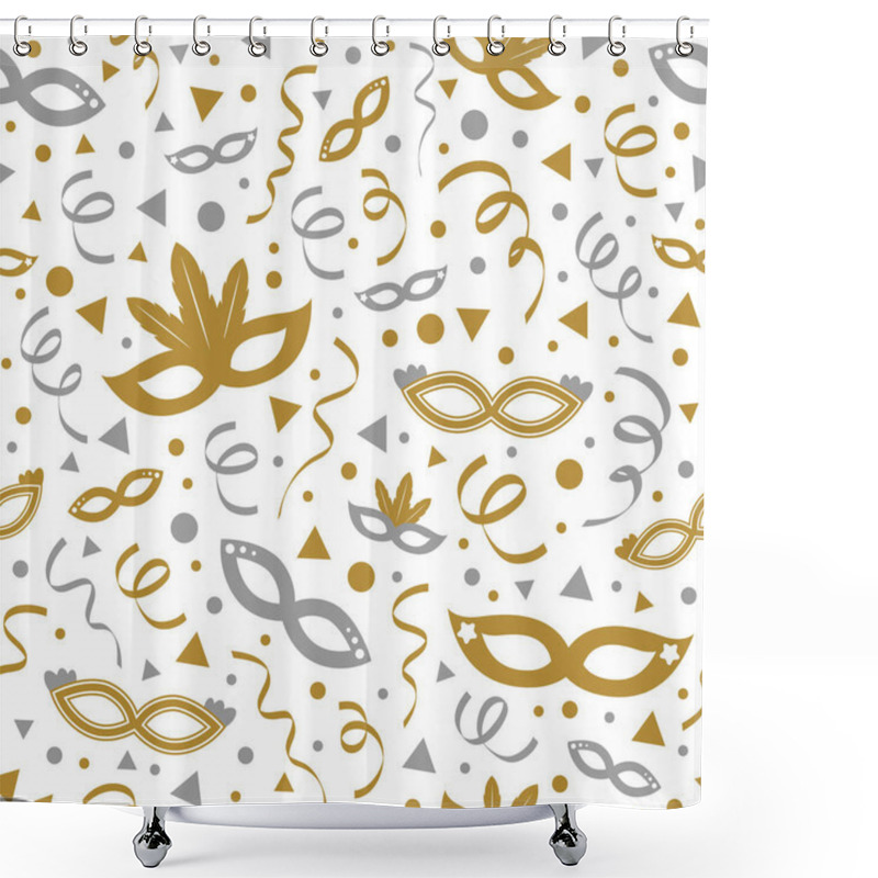 Personality  Carnival Party - Concept Of Seamless Pattern. Vector Shower Curtains