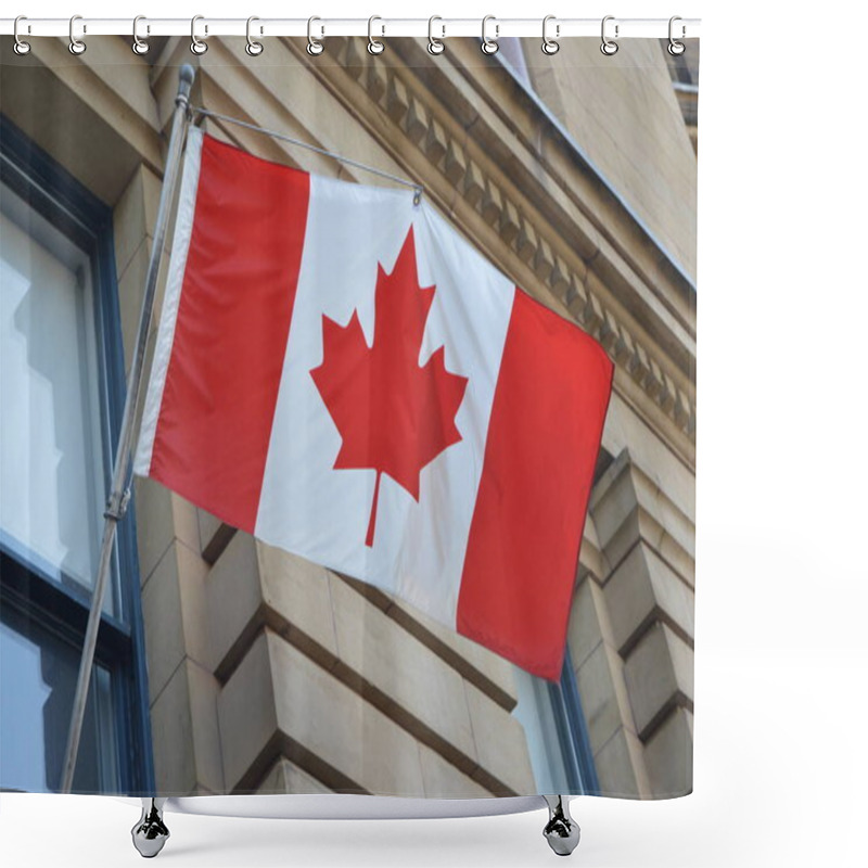 Personality  Waving Canadian Flag In Ottawa  Shower Curtains