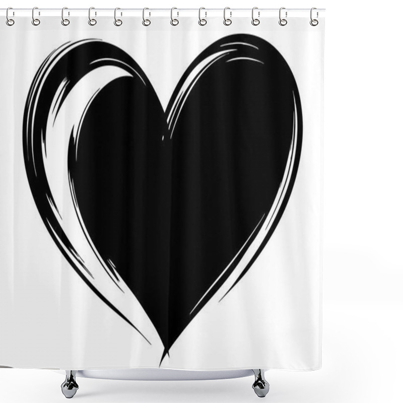 Personality  Vibrant Abstract Heart With Dynamic Shapes And Energy Shower Curtains