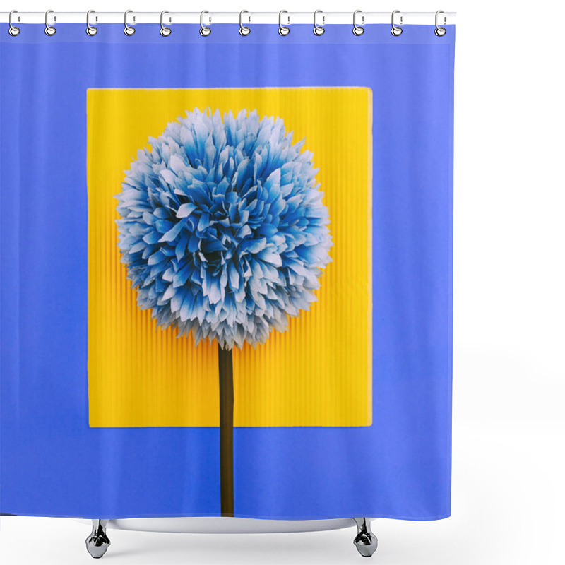 Personality  Flower On Geometry Background. Minimal Art Shower Curtains