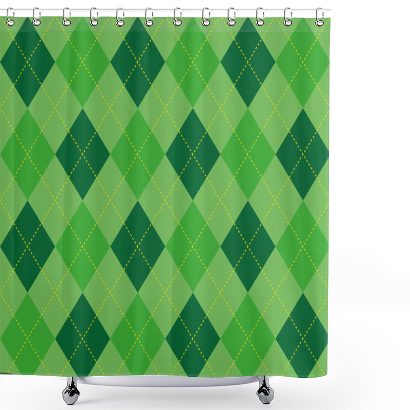 Personality  Argyle Pattern Green Rhombus Seamless Texture Shower Curtains