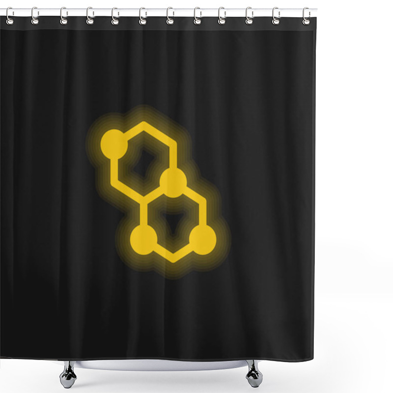 Personality  Bond Yellow Glowing Neon Icon Shower Curtains