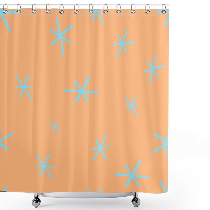 Personality  Abstract Seamless Pattern With Flowers, Snowflakes Or Stars. Vector Illustration. Shower Curtains