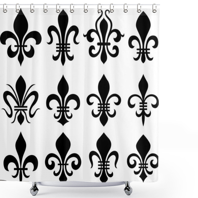 Personality  Fleur De Lys Symbol Set Shower Curtains