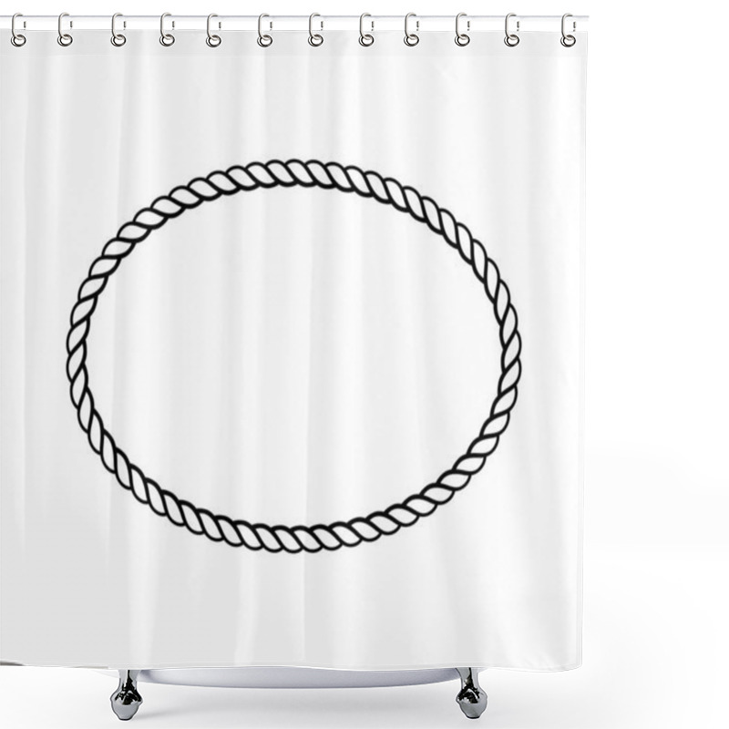 Personality  Rope Ring Frame Decorative Oval Editable Shower Curtains