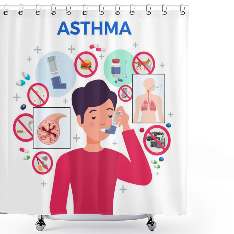 Personality  Asthma Flat Composition  Shower Curtains