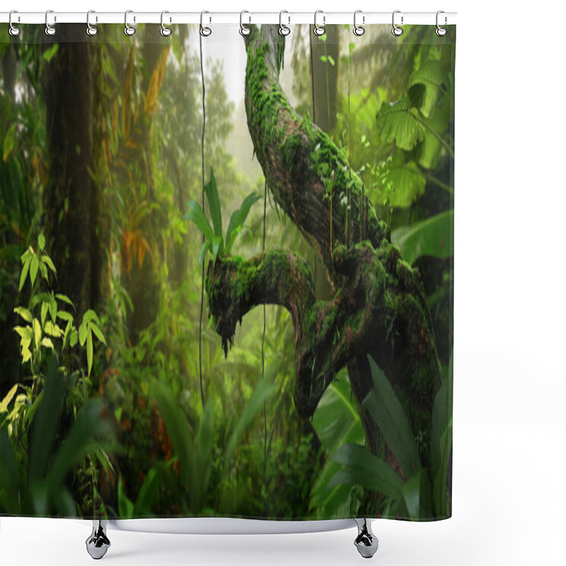 Personality  Tropical Rainforest With Big Trees Shower Curtains