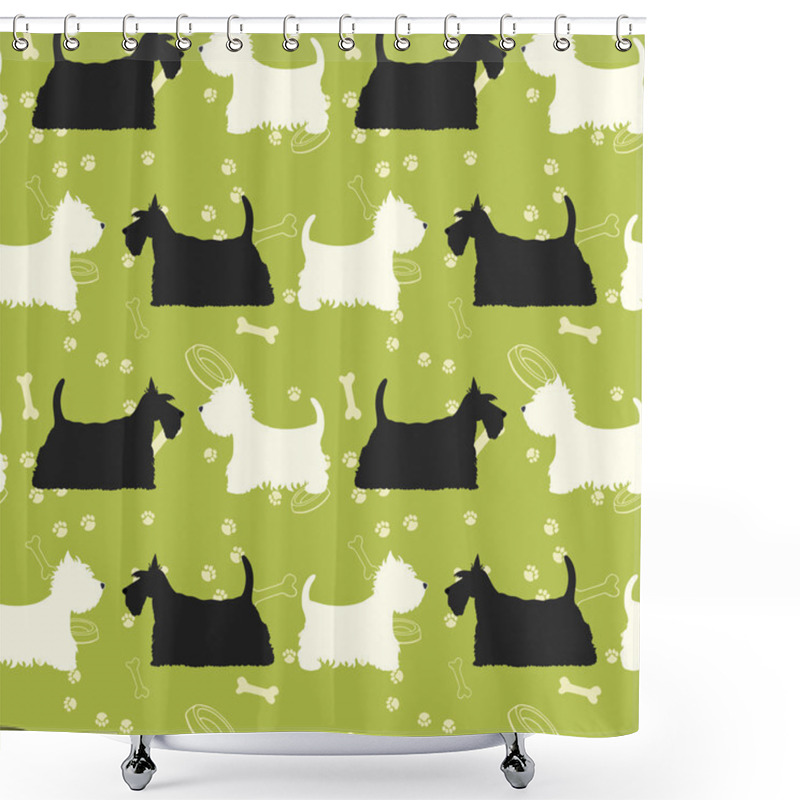 Personality  Scottie And  West Highland Terrier  Pattern Shower Curtains