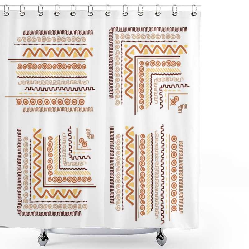 Personality  Design Elements With Ethnic Handmade Ornament Shower Curtains