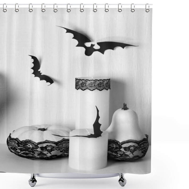 Personality  Candles And Paper Bats Shower Curtains