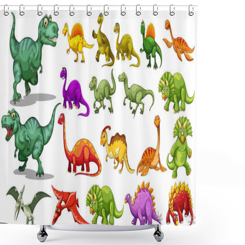 Personality  Different Kind Of Dinosaurs Shower Curtains