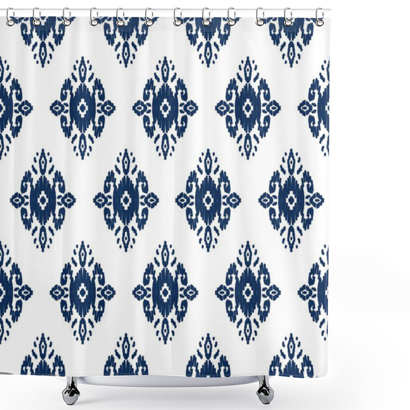 Personality  Ikat Pattern Ethnic Textile Tribal American American Aztec Fabric Geometric Motif Mandalas Native Boho Bohemian Carpet India Asia Illustrated  Shower Curtains