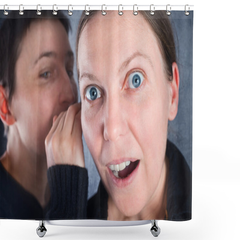 Personality  Two Women Gossiping Shower Curtains