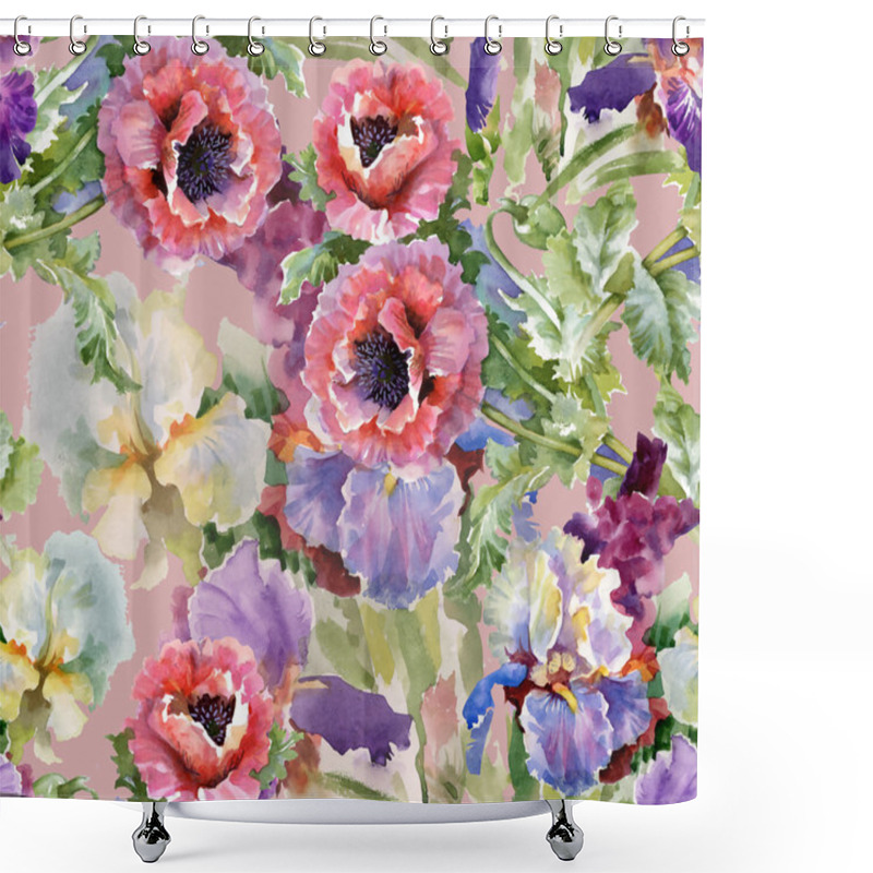 Personality  Blooming Poppy  Flowers Shower Curtains