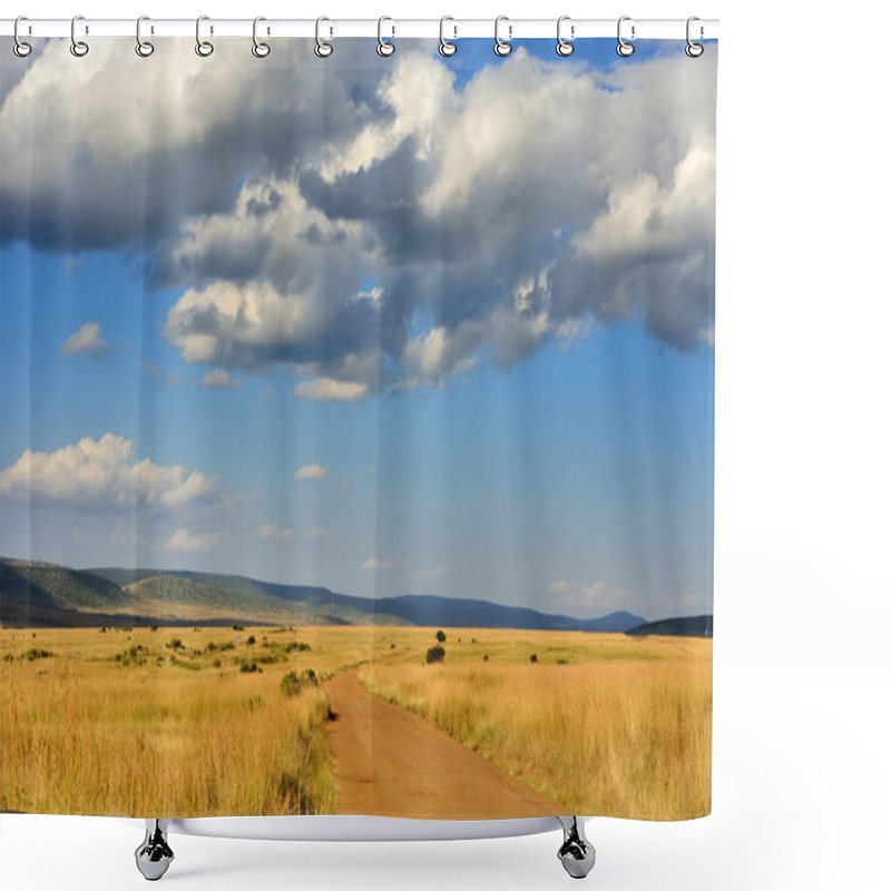 Personality  Savannah Landscape In The National Park In Kenya Shower Curtains