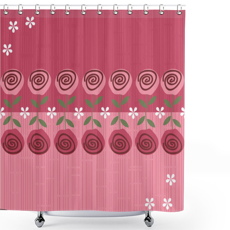 Personality  Flower Seamless Background Design In Vector Shower Curtains