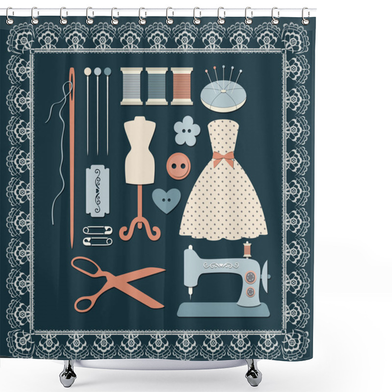 Personality  Craft Icons - Sewing Icons For Sewing, Crafts Shower Curtains