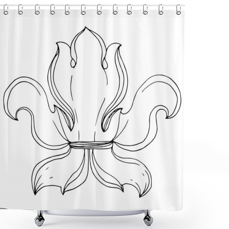 Personality  Vector Baroque Monogram Floral Ornament. Black And White Engraved Ink Art. Isolated Monogram Illustration Element. Shower Curtains