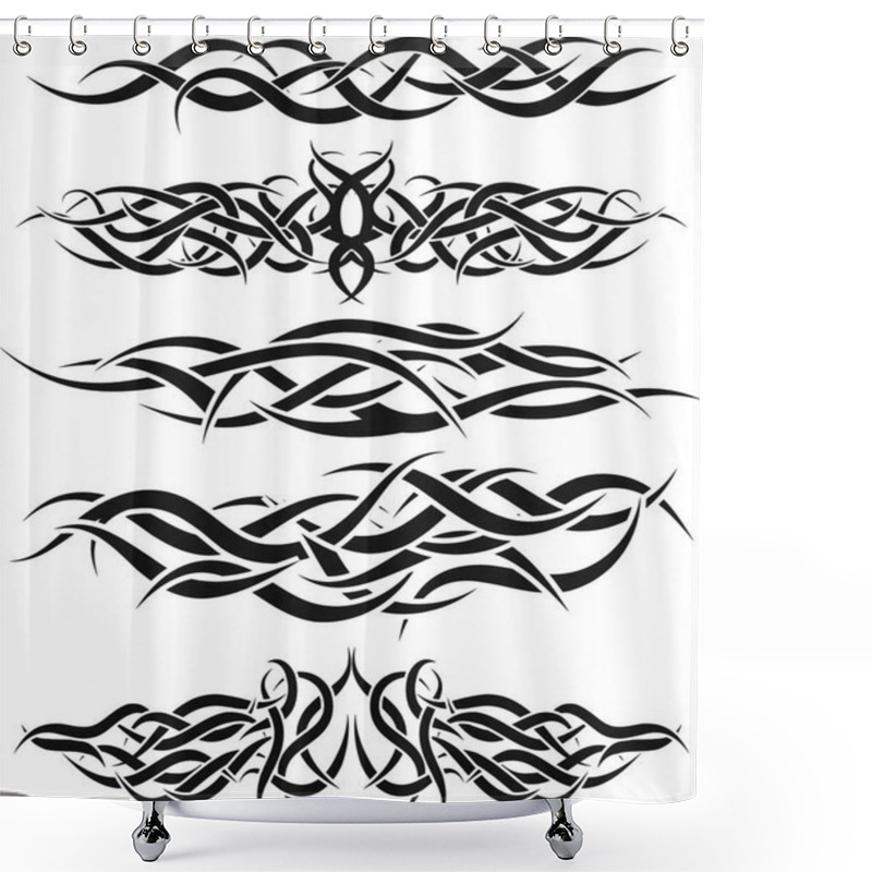 Personality  Patterns Of Tribal Tattoo For Design Use Shower Curtains