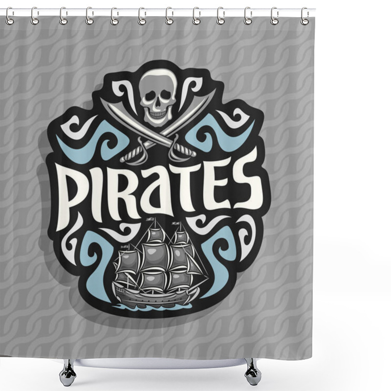 Personality  Vector Logo For Pirate Theme Shower Curtains