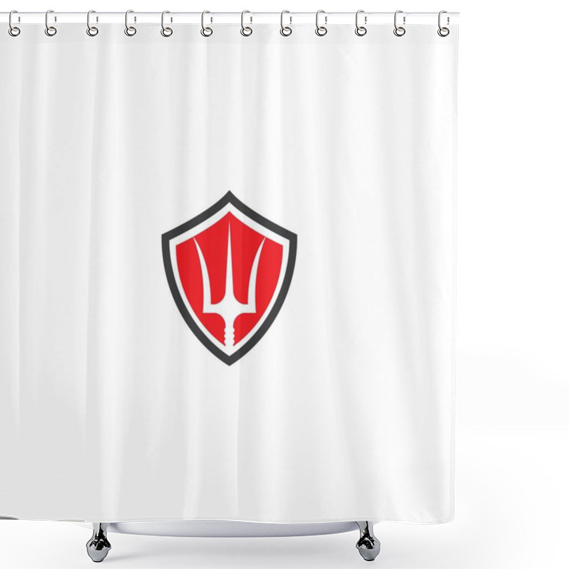 Personality  Trident Logo Icon Template Vector Design Shower Curtains